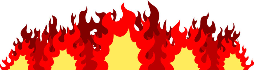 大炎上 広範囲の火災 燃えさかる火炎のイラスト