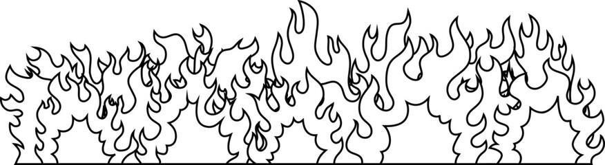 大炎上 広範囲の火災 燃えさかる火炎のイラスト