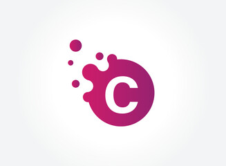 C Letter Design Vector with Dots. eps 10.