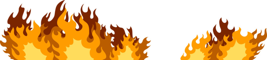 大炎上 広範囲の火災 燃えさかる火炎のイラスト