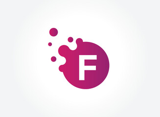 F Letter Design Vector with Dots. eps 10.