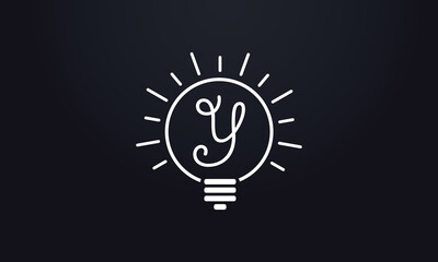 Electricity light logo and Electricity fiber logo with lighting bulb letter design and online bulb logo icon. Idea bulb symbol