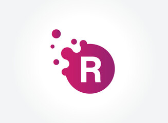 R Letter Design Vector with Dots. eps 10.