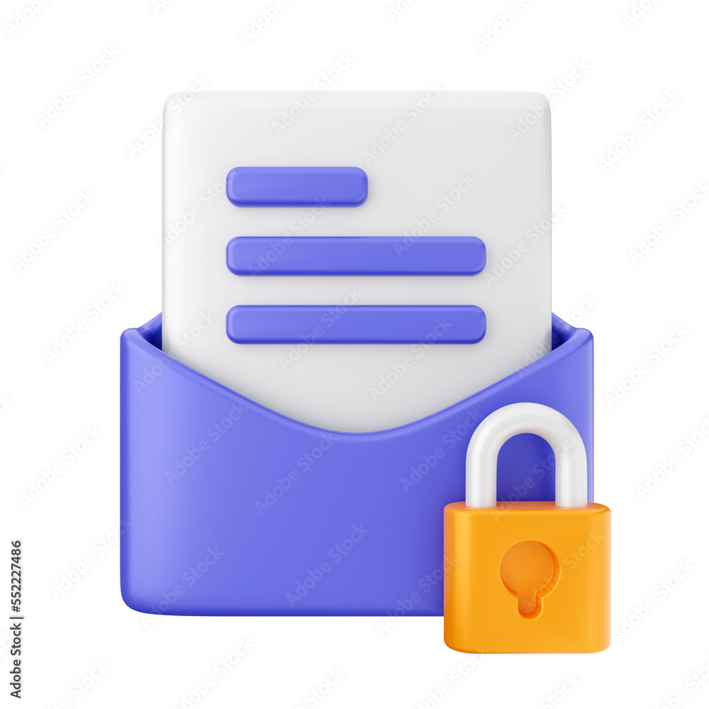 Poster mail message email envelope icon illustration 3d render