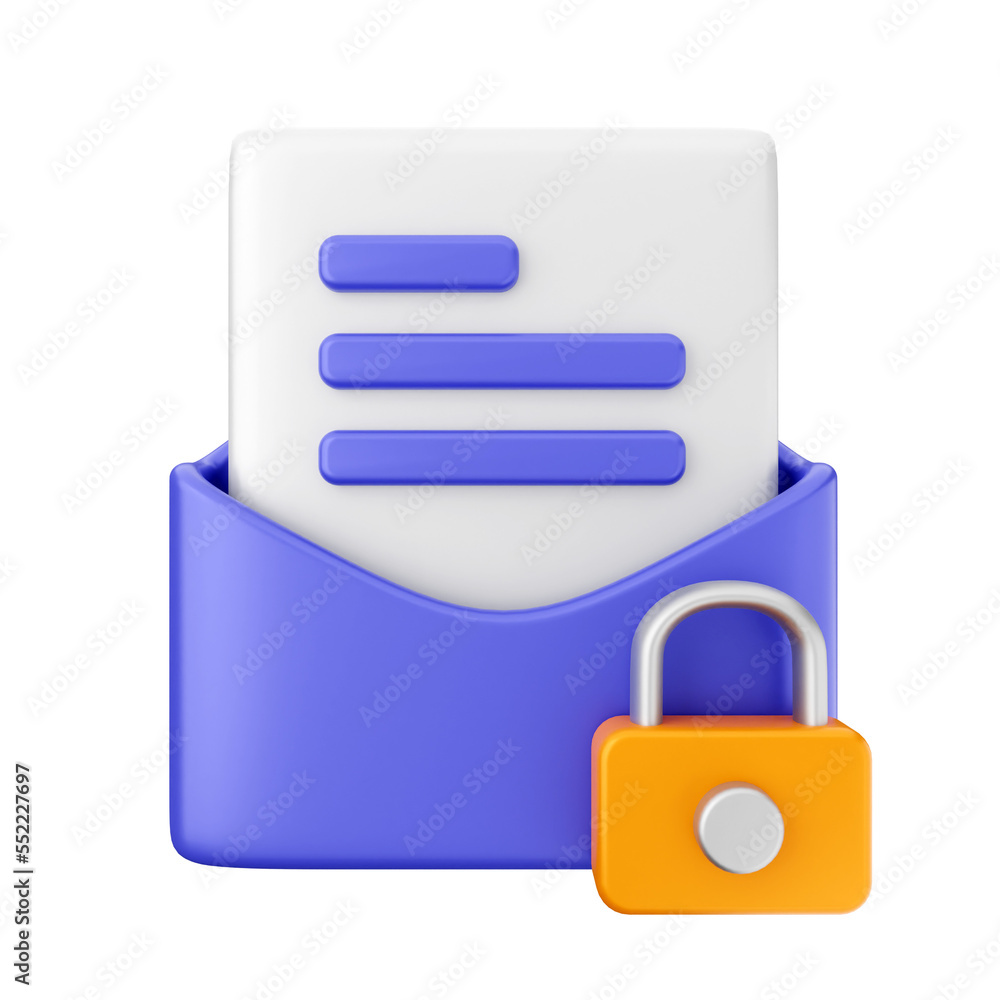 Poster mail message email envelope icon illustration 3d render