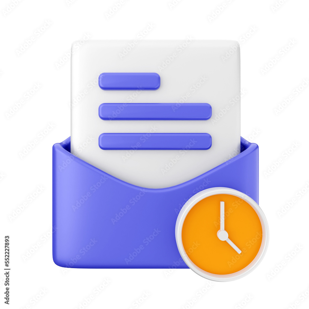 Poster mail message email envelope icon illustration 3d render