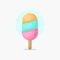 colorful ice cream icon cartoon style illustration