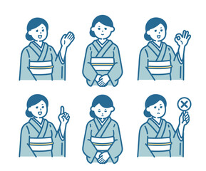 Illustration of a woman wearing a kimono