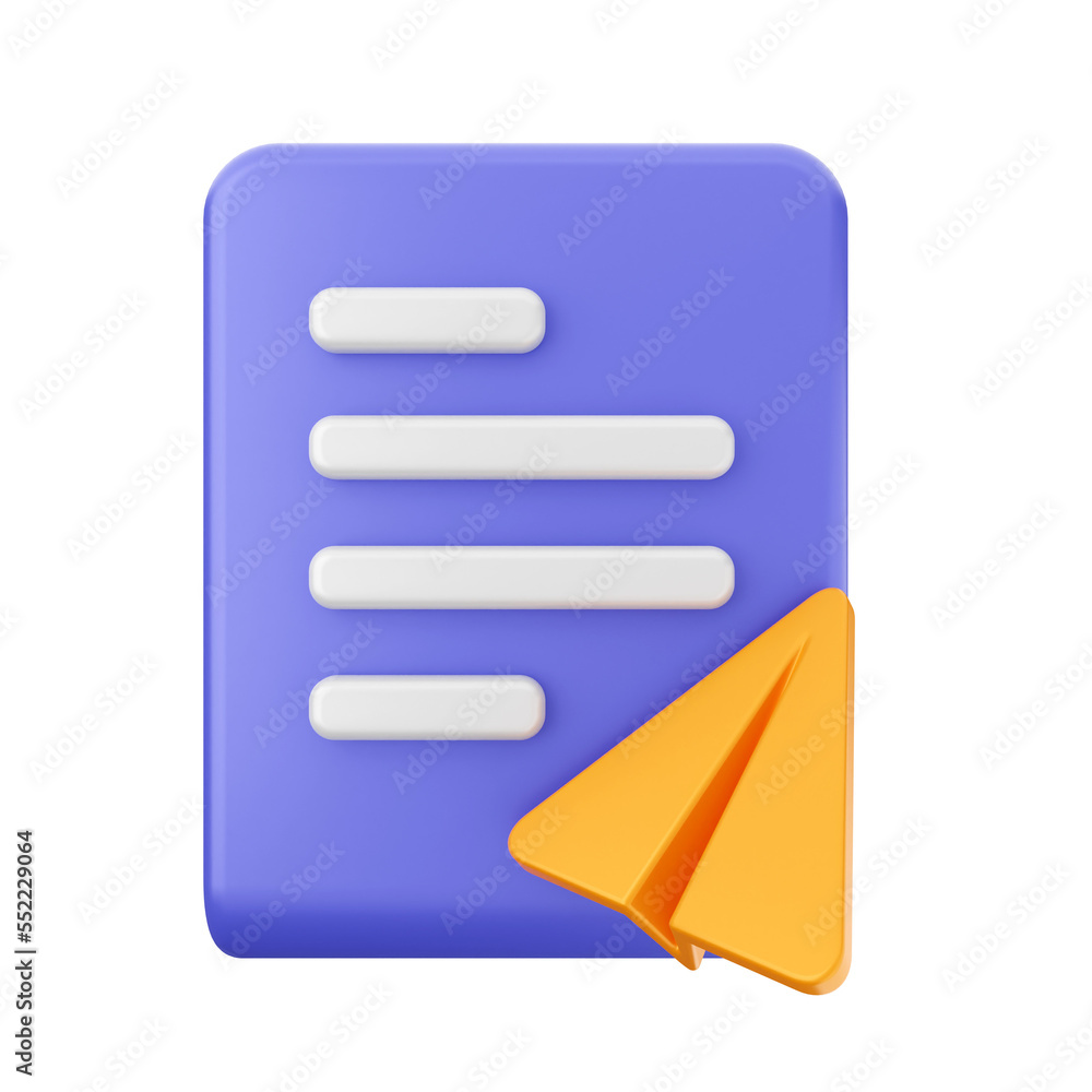 Poster file data document icon illustration 3d render