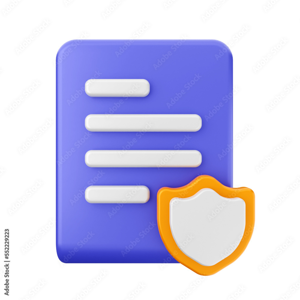 Poster file data document icon illustration 3d render