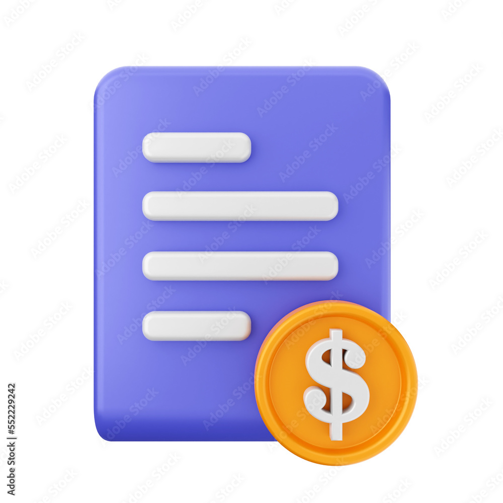 Poster file data document icon illustration 3d render
