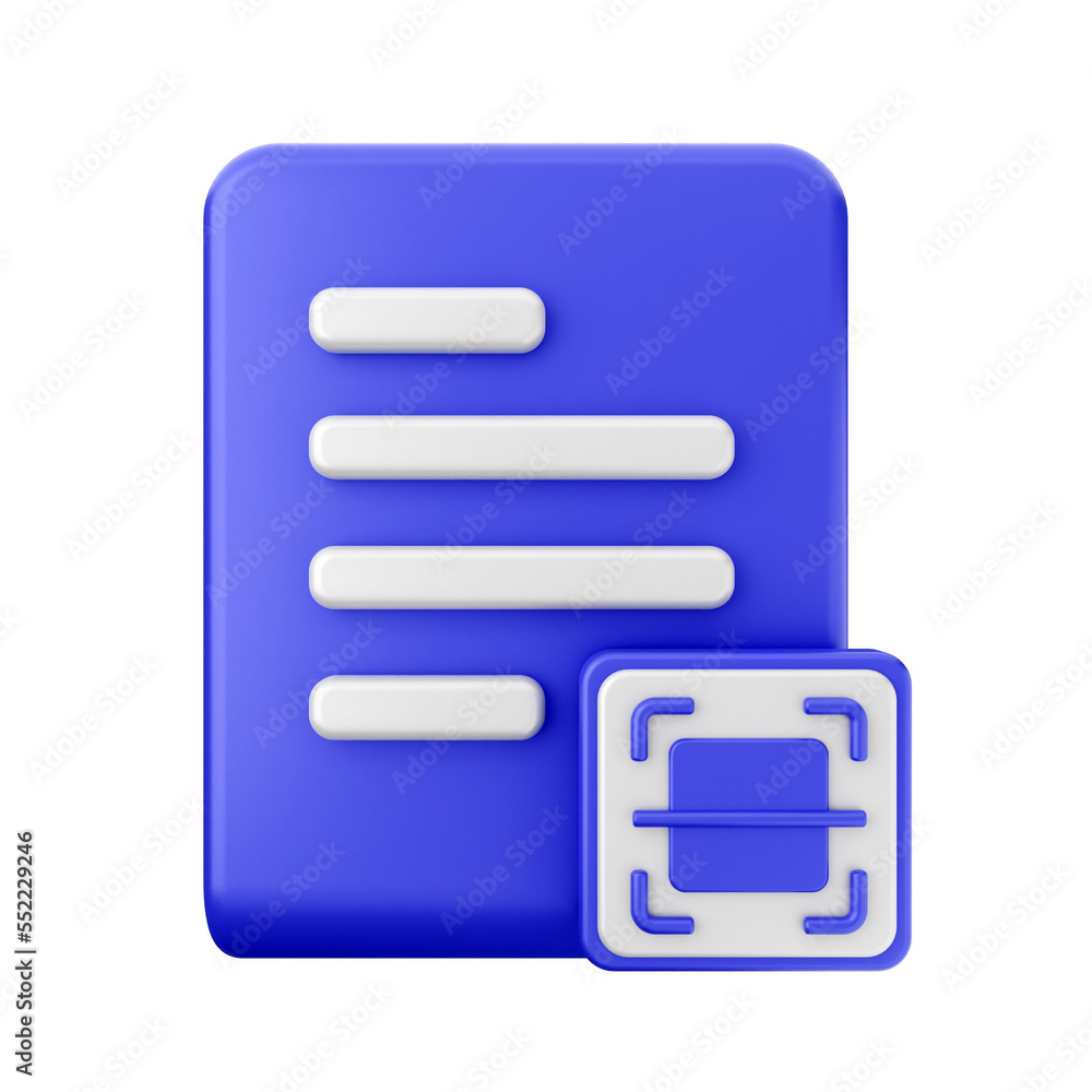 Poster file data document icon illustration 3d render