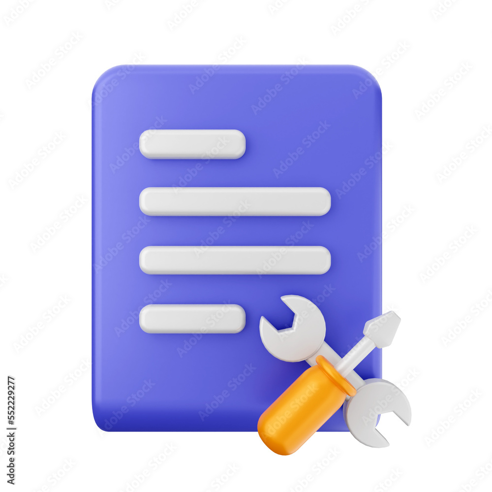 Poster file data document icon illustration 3d render