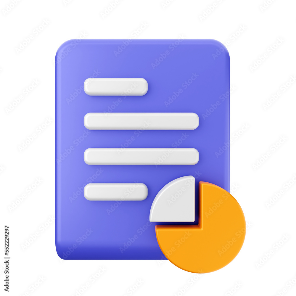 Poster file data document icon illustration 3d render