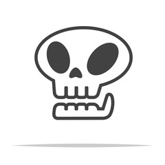 Skull outline icon transparent vector isolated