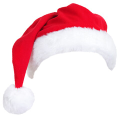 Fototapeta Christmas Santa hat isolated cutout PNG on transparent background. Designed to easily put on persons head. obraz