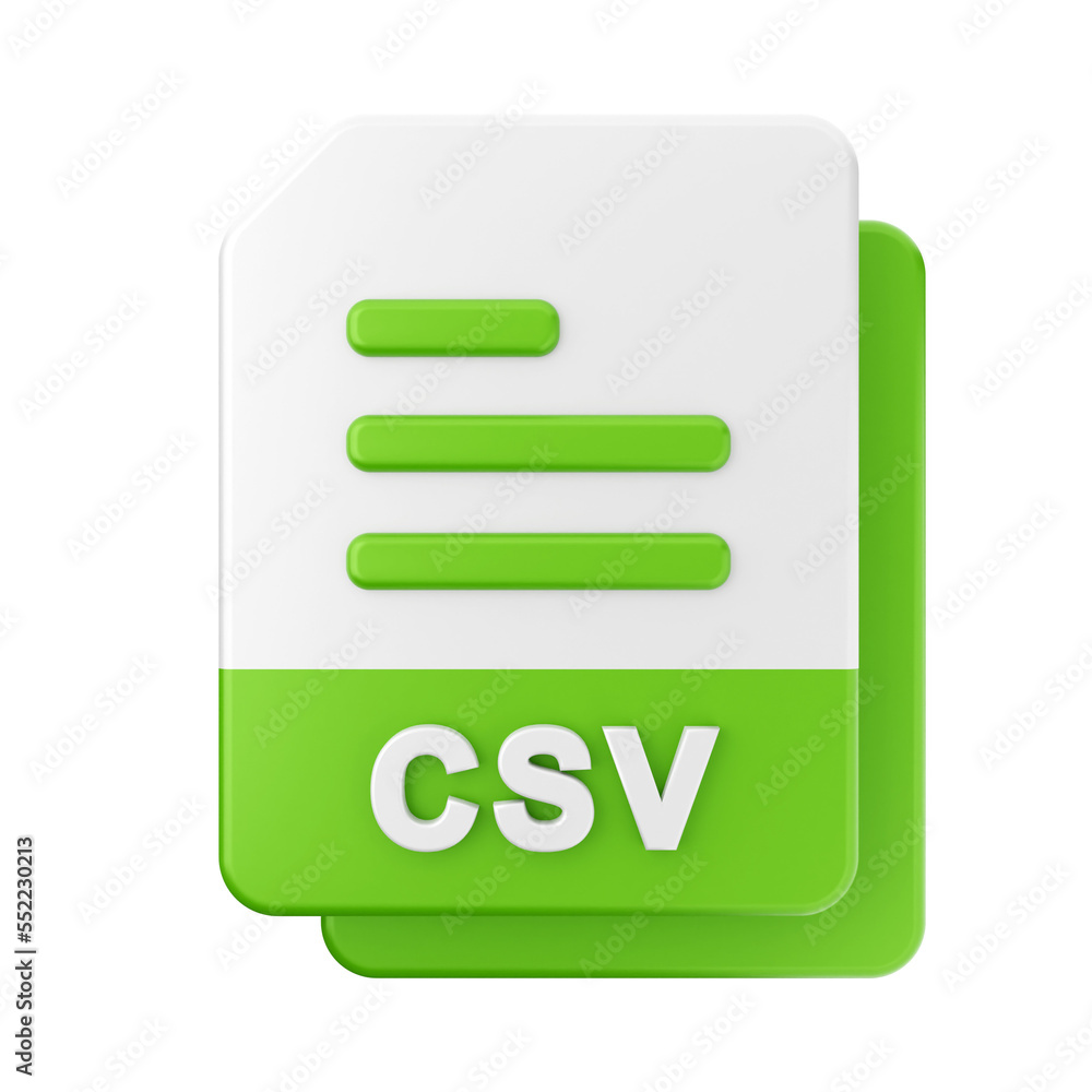 Poster file csv type icon illustration 3d render