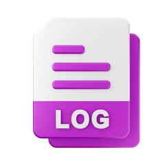 file LOG type icon illustration 3d render