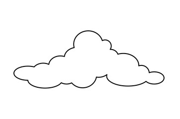 Cloud line icon. Climate, atmosphere and weather nature. Tenderness and love, dreams. Design element for greeting and greeting postcards. Logotype for company. Cartoon flat vector illustration