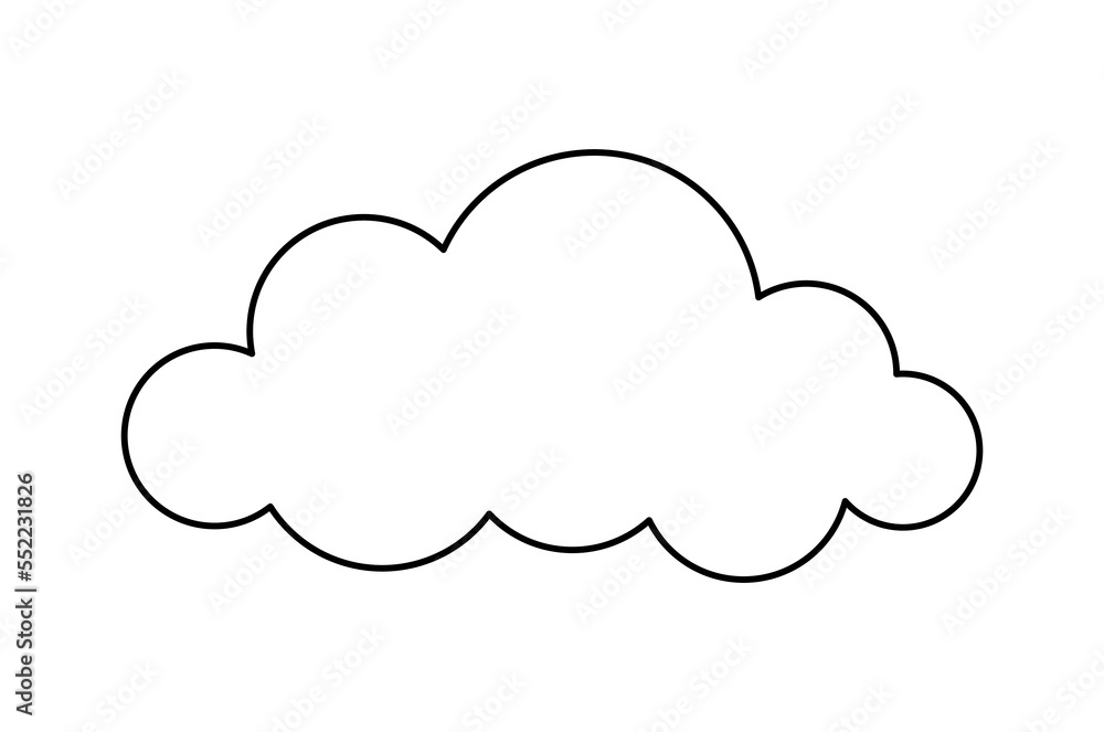 Poster cloud line icon. design element for weather forecast. graphic element for printing on fabric. stylis