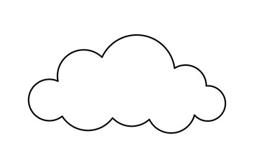 Cloud line icon. Design element for weather forecast. Graphic element for printing on fabric. Stylish logotype for company and organization. Template and layout. Cartoon flat vector illustration