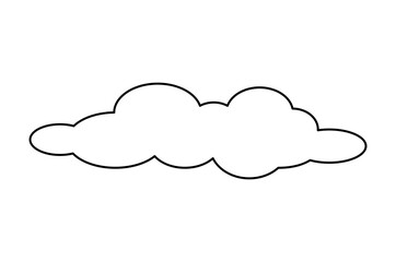 Cloud line icon. Fantasy, love and imagination, tenderness and dream. Design element for invitation and greeting postcards. template, layout and mockup for website. Cartoon flat vector illustration
