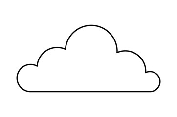 Cloud line icon. Sticker for social networks and messengers. Stylish logotype for company. Design element for weather forecast. Speech bubble, communication. Cartoon flat vector illustration