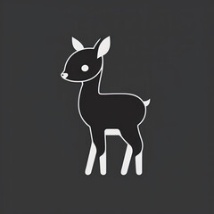 Fototapeta premium Icon of Baby Animal. Minimalist Isotype Design. 2D Flat Simplified Style. Copyspace for TEXT