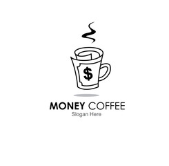 money coffee logo design concept