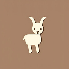 Obraz premium Icon of Baby Animal. Minimalist Isotype Design. 2D Flat Simplified Style. Copyspace for TEXT