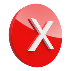 a cross in a red circle,
prohibited symbol, 3d design