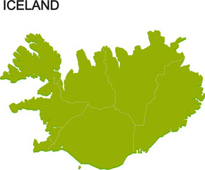 アイスランド/ICELANDの地域区分イラスト
