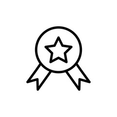 Award badge line icon design clipart vector isolated illustration