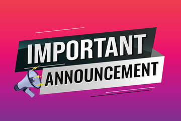 important announcement word concept vector illustration lines modern futuristic 3d style for landing page template ui web mobile app poster banner flyer background gift card coupon label wallpaper