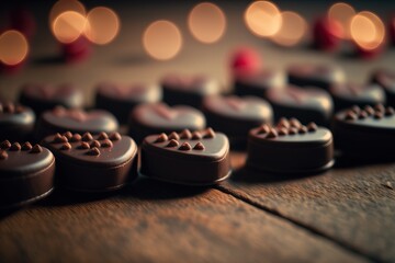 Obraz na płótnie Canvas Romantic scene of gourmet chocolate dessert. Generative AI