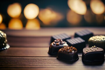 Romantic scene of gourmet chocolate dessert. Generative AI
