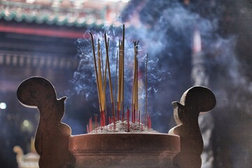incense sticks in a temple