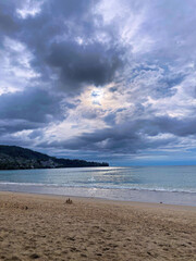 Amazing sunset and clouds with dramatic sky over the sea