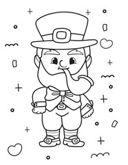 St. Patrick day outline, coloring pages for kid 