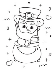 St. Patrick day outline, coloring pages for kid 