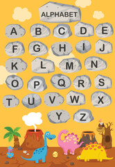 Illustration animal dinosaur alphabet letter a-z vector