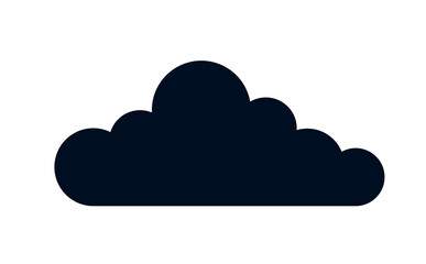 Black cloud icon. Sticker for social networks and messengers. Minimalistic creativity and art, aesthetics and elegance. Symbol of tenderness, love and dreams. Cartoon flat vector illustration
