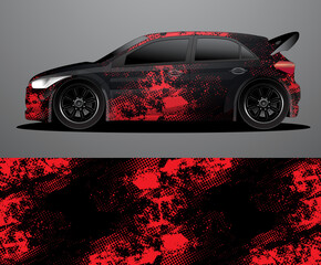 Rally car decal graphic wrap vector, abstract background
