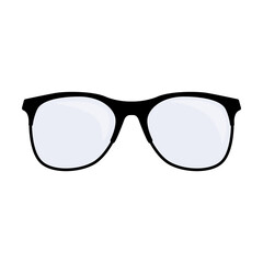 Fototapeta premium Glasses design vector illustration. Eyeglasses with black frames of different shape on white background