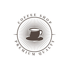 Coffee shop logo premium quality coffee template design