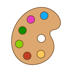 paint palette flat vector illustration simple design style Clipart