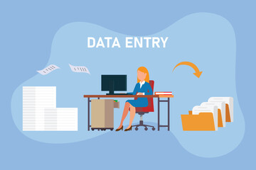 Data Entry Specialist 2d vector illustration concept for banner, website, illustration, landing page, flyer, etc