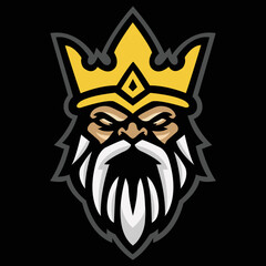 Zeus Thunderbolt Esport gaming mascot logo template Vector. Modern Head Zeus Thunderbolt Logo Vector, Illustration