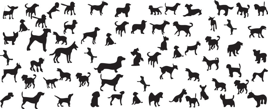 VECTOR ILLUSTRATION DOG SILHOUETTE ON A WHITE BACKGROUND