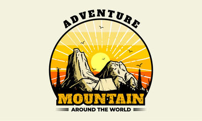 Mountain T-Shirt Design. Vector File Formats, EPS (Editable)
